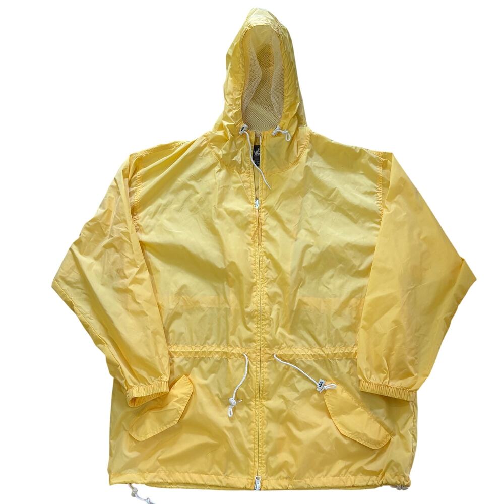 Vintage Woolrich Women's Yellow Rain‎ Coat Jacket Lightweight Vented Size XL
